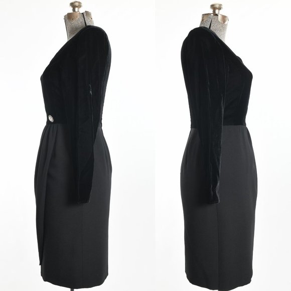 Vintage 1990s Medium Black Long Sleeve Cocktail Dress | by Valentino Miss V - Picture 5 of 10